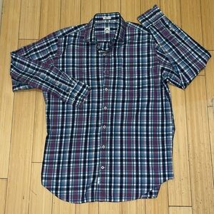 Peter Millar Long Sleeve Shirt 💯 % Cotton Men’s Large Blue & Purple